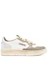 Autry Vintage Inspired Low-top Sneakers With Textured Accents In Neutrals