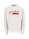 Autry Light Grey Cotton Sweatshirt With Embroidered Logo In White