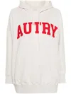 Autry Cotton Hoodie Sweatshirt With Logo In Light Grey