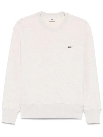 AUTRY LIGHT GREY LOGO EMBROIDERY SWEATSHIRT