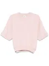 Autry Pink Cotton Sweatshirt With Short Sleeves In Light Pink