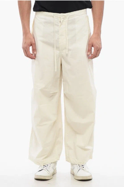 Autry Lightweight Cotton Wide Leg Pants In White