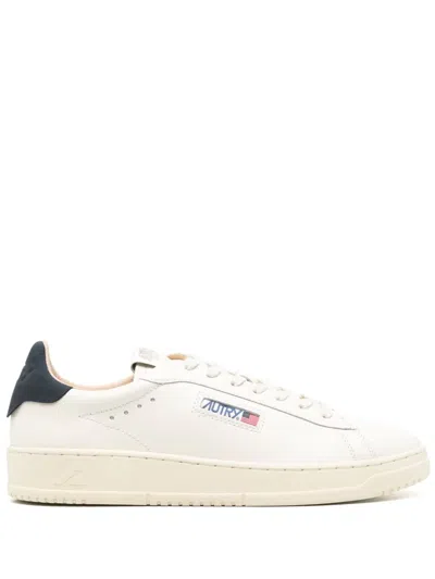 Autry Logo-appliqué Leather Sneakers In White
