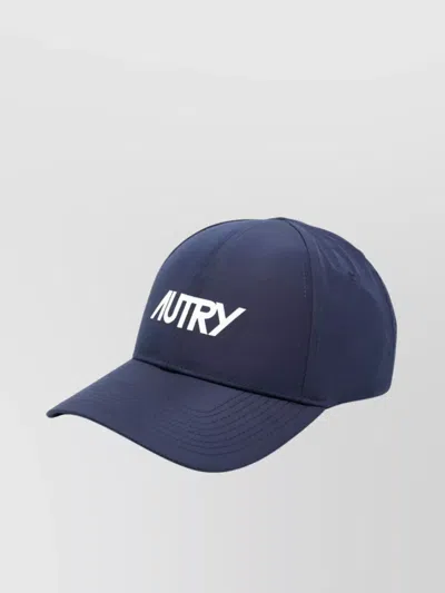 Autry Logo Brim Hat Stitched Holes In Blue