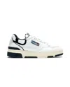 Autry White Low Top Sneakers With Black Details And Logo Patch In Leather And Suede Man In White