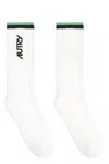 Autry Logo Cotton Blend Socks In Green