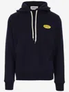 Autry Blue Jersey Hoodie Sweatshirt With Printed Logo In Blue