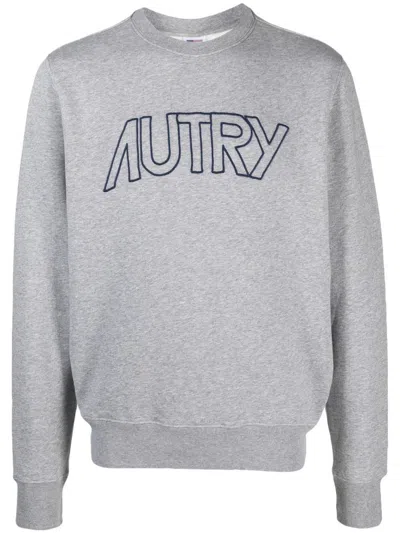 Autry Logo Cotton Sweatshirt In Gray