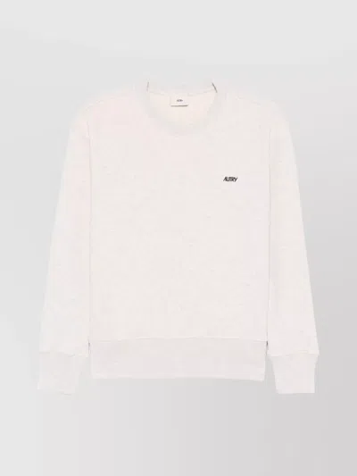 Autry Logo Crew Neck Sweatshirt In White