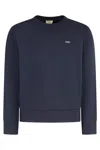 Autry Blue Crewneck Sweater With Logo Embroidered On The Front In Cotton Man In Blue