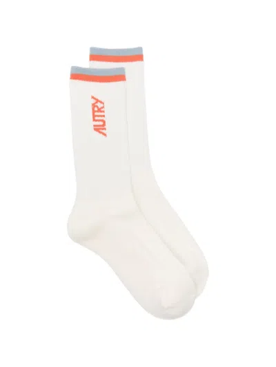 Autry Logo-detail Socks In White