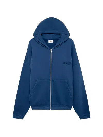 Autry Logo-detail Zipped Hoodie In Blue