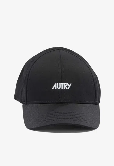 Autry Logo Embroidered Baseball Cap In Black