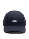 Autry Curved Peak Cap With Embroidered Logo In Blue