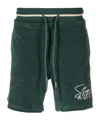 Autry Logo-embroidered Cotton-blend Track Shorts In Green