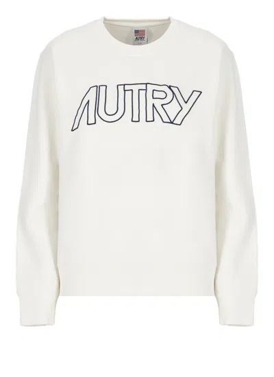 Autry Logo-embroidered Cotton T-shirt In White