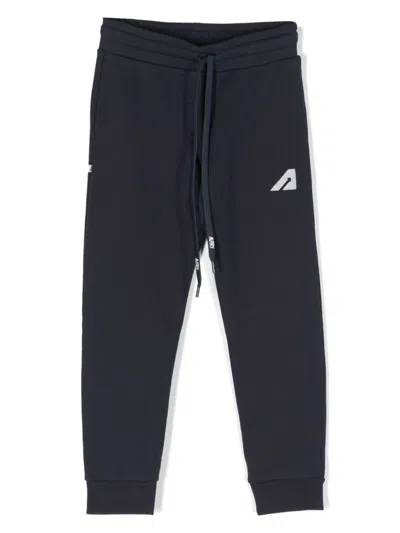 Autry Logo-embroidered Cotton Track Pants In Blue