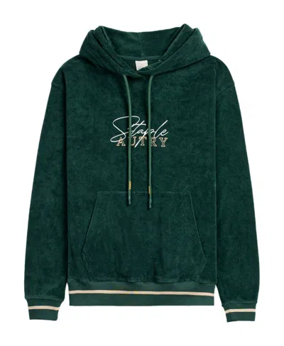 Autry Logo-embroidered Drawstring Hoodie In Green