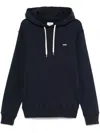 Autry Navy Cotton Hoodie With Drawstring Hood And Contrast Logo In Blue