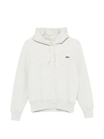 Autry Logo-embroidered Hoodie In White