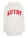 Autry Cotton Hoodie Sweatshirt With Logo In Beige
