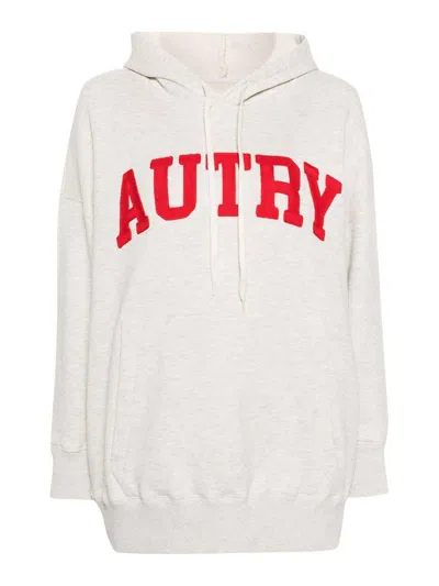 AUTRY LOGO-EMBROIDERED MLANGE HOODIE