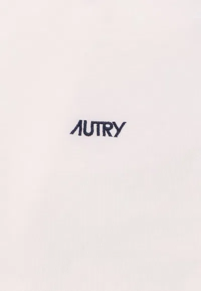 Autry Logo-embroidered Short-sleeved T-shirt In White