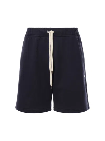 Autry Logo Embroidered Shorts In Navy