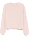 Autry Relaxed-fit Cropped Sweatshirt With Subtle Logo Detail In Pink