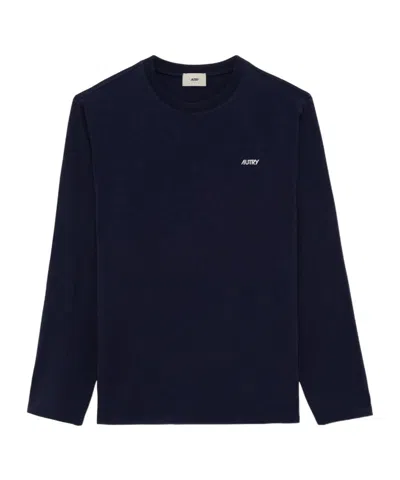 Autry Logo-embroidered T-shirt In Blue