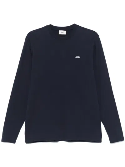 Autry Logo-embroidered T-shirt In Blue