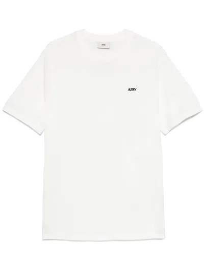 Autry Cotton T-shirt With Logo In Neutral