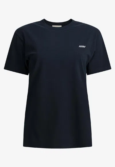 Autry Logo Embroidered T-shirt In Blue