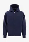 Autry Logo Embroidered Zip-up Hooded Sweatshirt In Blue