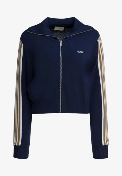 AUTRY LOGO EMBROIDERED ZIP-UP JACKET