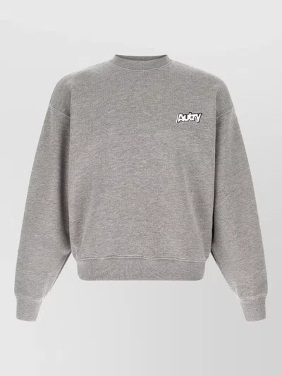 Autry Grey Logo Print Embroidery Sweatshirt In Gray