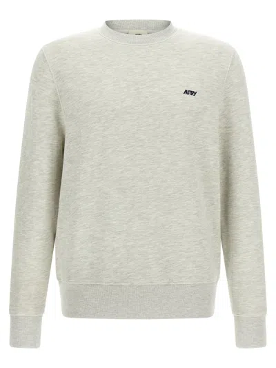 Autry Grey Logo Embroidery Sweatshirt In Gray