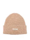 Autry Ribbed Beanie In Brown