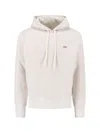 Autry Cropped Light Grey Hoodie Sweater With Relaxed Fit In Multi