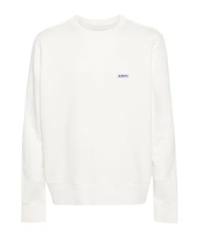 Autry Logo Label Crewneck Sweatshirt In White