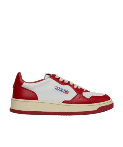 Autry Logo Logo Color Low-top Casual Sneakers In Red
