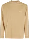 Autry Relaxed-fit Long Sleeve Shirt With Embossed Logo In Neutrals