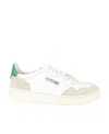 Autry Low-top Sneakers With Mixed Textures And Contrast Heel Tab In White