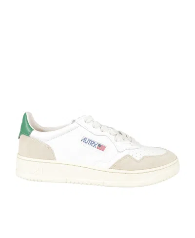 Autry Women Medalist Low Leather Suede Shoes In White