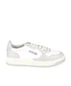 Autry Medalist White And Grey Low Top Sneakers With Logo Detail In Leather Man In Multi