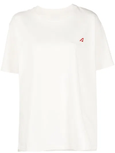 Autry Logo-patch Cotton T-shirt In White