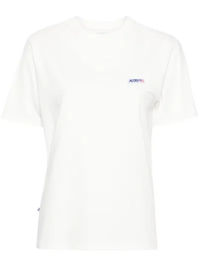 Autry Logo-patch Cotton T-shirt In White