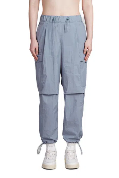Autry Logo Patch Drawstring Cargo Pants In Blue