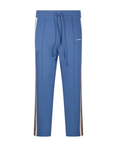 Autry Logo Patch Drawstring Jogger Pants In Blue