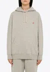 Autry Cotton Hoodie With Patch Pocket In Gray